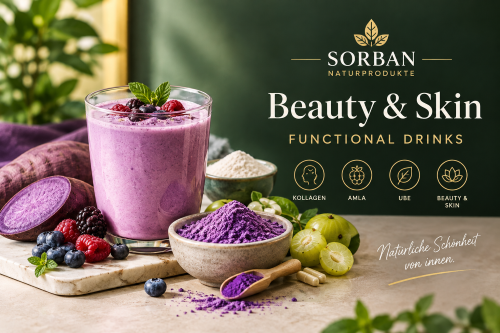 Sorban Beauty & Skin Functional Drinks mit Ube, Kollagen, Amla und Beeren