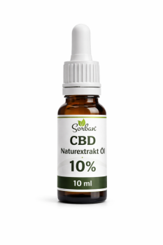 CBD Naturextrakt 10 % in 10 ml Braunglasflasche mit Pipette von Sorban Naturprodukte