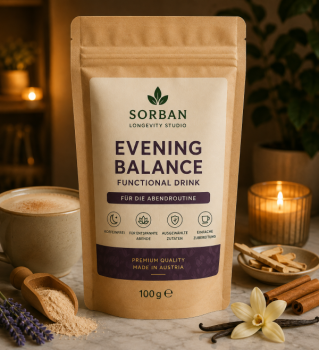 Sorban Evening Balance Functional Drink mit Ashwagandha, Kakao und Zimt