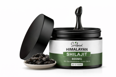 Shilajit Resin 50 g aus dem Himalaja in schwarzem Glasbehälter von Sorban Naturprodukte