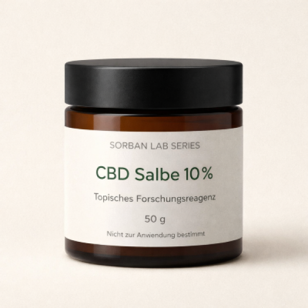 CBD Salbe 10 Prozent Topisches Forschungsreagenz 50g Braunglas Tiegel