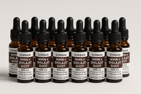 Sorban NMN + Shilajit Shot – 5 ml Forschungslösung (Wasser-Glycerin-Basis)