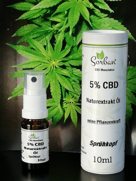 5% CBD Naturextrakt-Öl,  10ml Sprüher