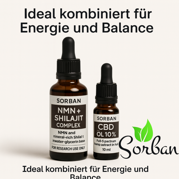 Sorban VitalDuo – NMN + Shilajit 100ml & CBD 10 % 10ml