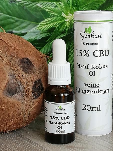 15% CBDHanf-Kokos-Öl, 20ml