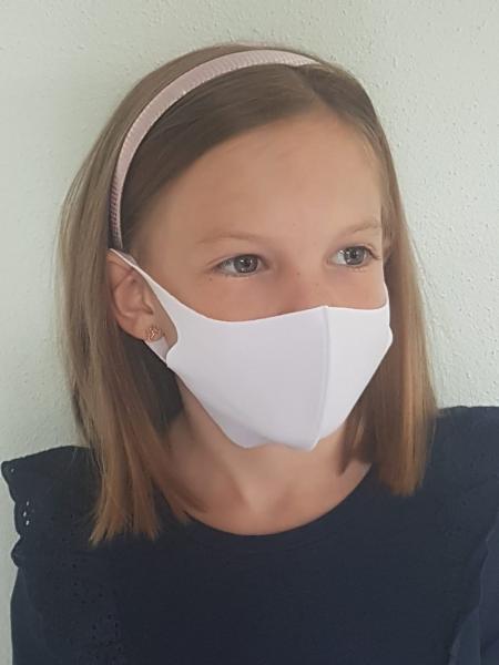 Atmungsaktive Komfort Maske für Kinder, weiß