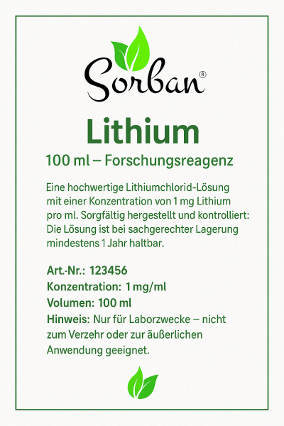 Lithium 100 ml - Forschungsreagenz