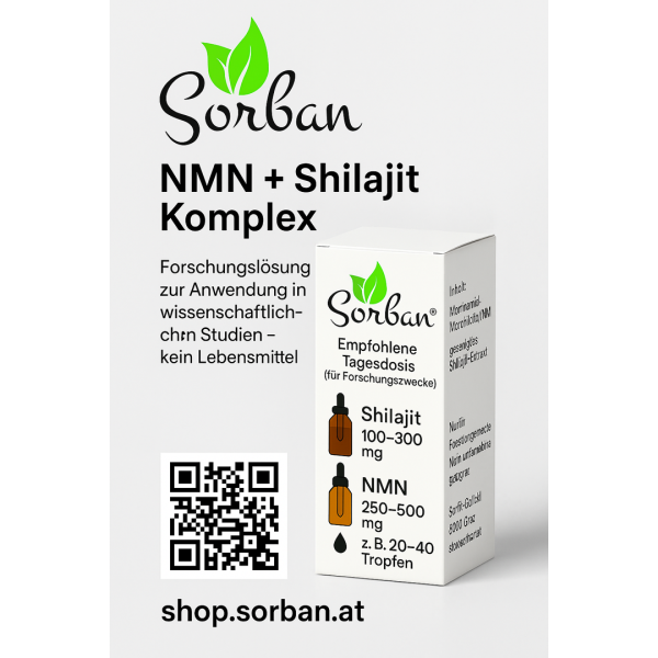 Sorban NMN + Shilajit Komplex – Forschungsreagenz (100 ml, Wasser/Glycerin-Basis)